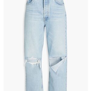 RE/DONE Distressed high-rise straight-leg jeans